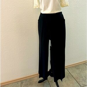 Elie Tahari Black‎ w/Stripes Wool Boot Leg Dress Pants Size 6